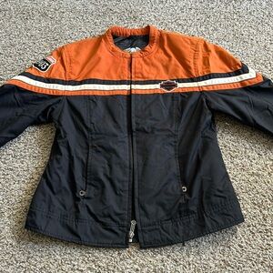 Vintage Medium orange and black Harley-Davidson jacket